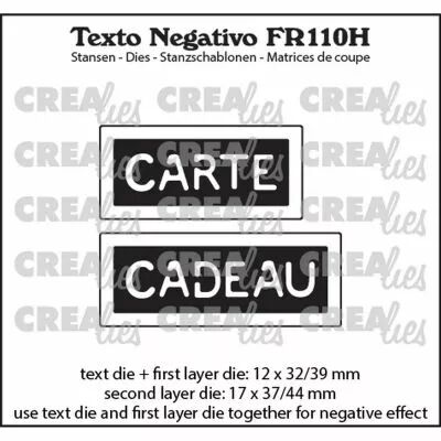 Matrice de coupe texte en n�gatif - carte cadeau