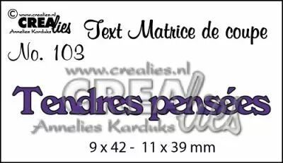 Matrice de coupe texte no. 103 Tendres pens�es
