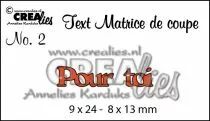 Matrice de coupe texte no. 2 Pour toi