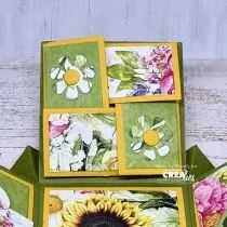 Matrice de d&eacute;coupe Cardzz n&deg; 321, Pochette et enveloppe &agrave; 4 rabats rectangulaires, 6 x 6 cm