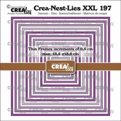 Matrices Crea-Nest-Lies XXL dies no. 197, Thin Frames Squares smooth