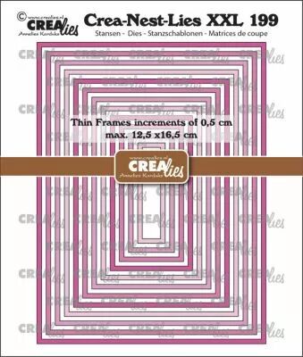 Matrices Crea-Nest-Lies XXL dies no. 199, Thin Frames Rectangles smooth