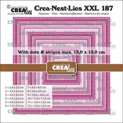 Matrices Crea-Nest-Lies XXL n� 187, Carr�s � pois et rayures