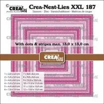 Matrices Crea-Nest-Lies XXL n&deg; 187, Carr&eacute;s &agrave; pois et rayures