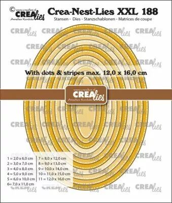 Matrices Crea-Nest-Lies XXL n� 188, ovales � pois et rayures