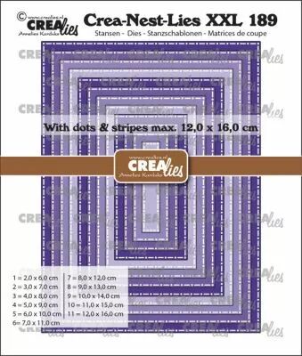 Matrices Crea-Nest-Lies XXL n� 189, Rectangles � pois et rayures