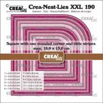 Matrices Crea-Nest-Lies XXL n&deg; 190, Carr&eacute;s &agrave; un coin arrondi avec petits tirets