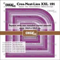 Matrices Crea-Nest-Lies XXL n&deg; 191, Carr&eacute;s avec un coin arrondi lisse (s\'adapte derri&egrave;re CLNestXXL190)