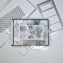 Matrices de d&eacute;coupe Cardzz n&deg; 462, Feuille de tampons Mini Slimline Valerie avec 4 rectangles verticaux