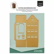 Matrices de D&eacute;coupe et de Gaufrage 3D Maison &agrave; Pignon &agrave; Gradins 5pcs
