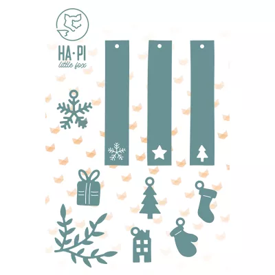 Matrices de d�coupe �tiquettes de No�l - HA PI Little Fox