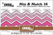 Matrices Mix & Match n&deg; 16, bandes en zigzag &agrave; pois