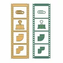 Mini Matrices de Découpe et de Gaufrage Bande de Film Vintage 5pcs