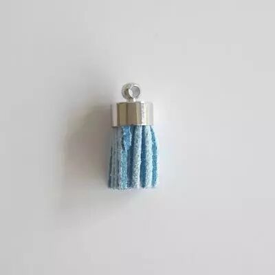 MINI POMPON ARGENT - BLEU CIEL