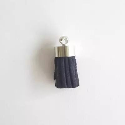 MINI POMPON ARGENT - BLEU FONCE