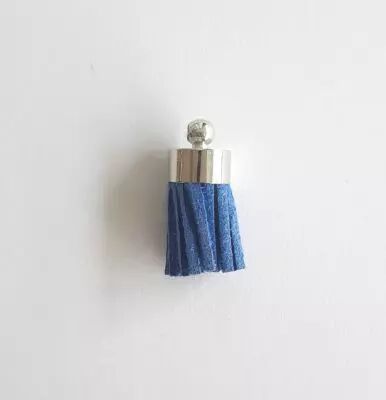MINI POMPON ARGENT - BLEU