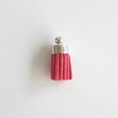 MINI POMPON ARGENT - FUCHSIA
