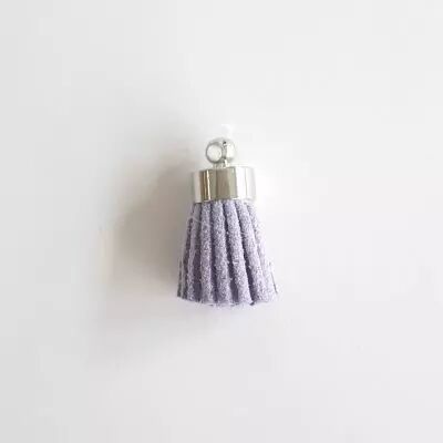 MINI POMPON ARGENT - MAUVE