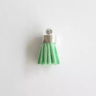 MINI POMPON ARGENT - VERT