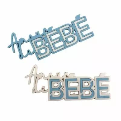 MOT EN PLEXI BICOLORE AMOUR DE B�B� BLEU / BLANC