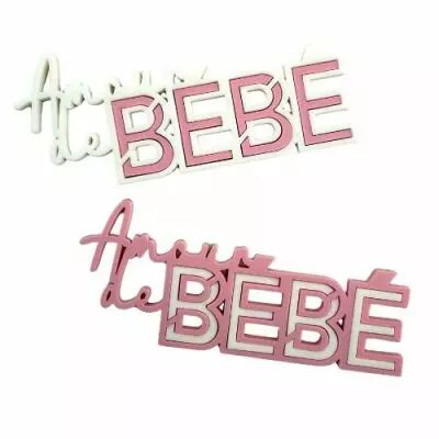 MOT EN PLEXI BICOLORE AMOUR DE B�B� ROSE / BLANC