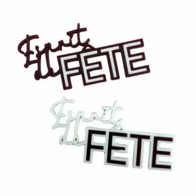 MOT EN PLEXI BICOLORE ESPRIT DE FETE BORDEAUX / BLANC