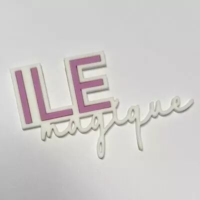 MOT EN PLEXI BICOLORE ILE MAGIQUE LAVANDE / BLANC