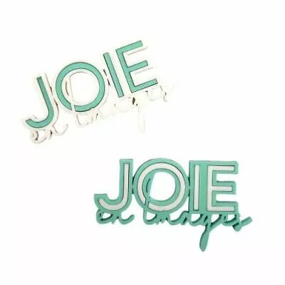 MOT EN PLEXI BICOLORE JOIE EN IMAGES TURQUOISE / BLANC