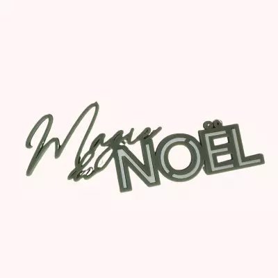 MOT EN PLEXI BICOLORE MAGIE DE NOEL VERT / BLANC
