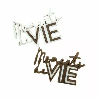 MOT EN PLEXI BICOLORE MOMENTS DE VIE MARRON COCO / BLANC