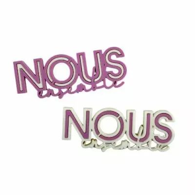 MOT EN PLEXI BICOLORE NOUS ENSEMBLE LAVANDE / BLANC