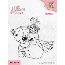 Nellie\'s Cuties Clear Stamp Bear With Snowman