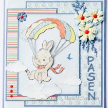 Nellie\'s Cuties Clear Stamp Parachuting Bunny