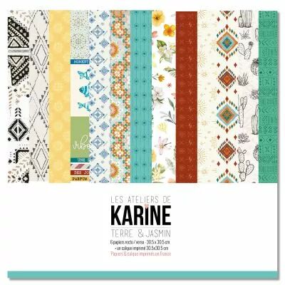 Pack 6 papiers imprim�s + 1 calque Terre & Jasmin
