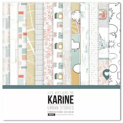 Pack 6 papiers imprim�s + 1 calque Urban Stories