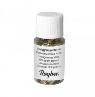 Paillettes �toiles Hologramme , 3 mm or