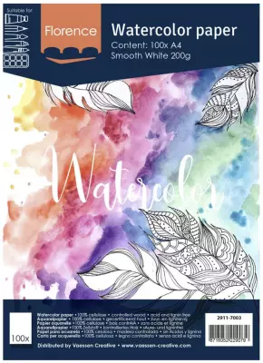 PAPIER AQUARELLE A4 SMOOTH WHITE - 200 G