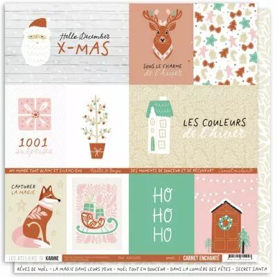 Papier Carnet enchant� 1 \ multicartes X-MAS\ 