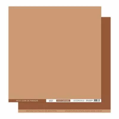Papier uni duo caramel