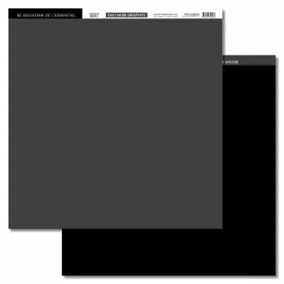Papier uni DUO NOIR GRAPHITE