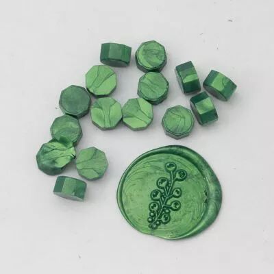 Pastilles de cire : Vert bouteille nacr�