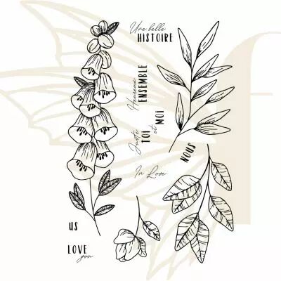 PLANCHE DE TAMPONS NON MONTES A6 FLEURS 2