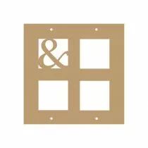 PLAQUE 17X17 CM AVEC 4 CASES EVID&Eacute;ES ESPERLUETTE 5 CM