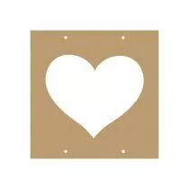 PLAQUE 17X17 CM AVEC COEUR &Eacute;VID&Eacute;