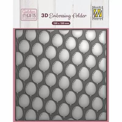 PLAQUE A EMBOSSER 3D Ballons 15x15cm