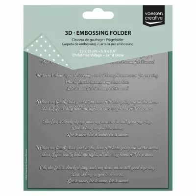 Plaque a embosser 3D Classeur de Gaufrage Let it Snow 15x15cm