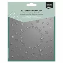 Plaque a embosser 3D Classeur de Gaufrage Neige & &Eacute;toiles 15x15cm