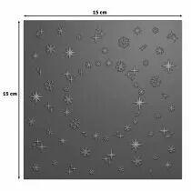 Plaque a embosser 3D Classeur de Gaufrage Neige & &Eacute;toiles 15x15cm
