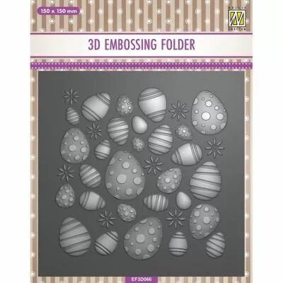 PLAQUE A EMBOSSER 3D �ufs de P�ques 15x15cm