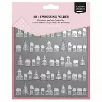 Plaque &agrave; embosser 3D Village de No&euml;l